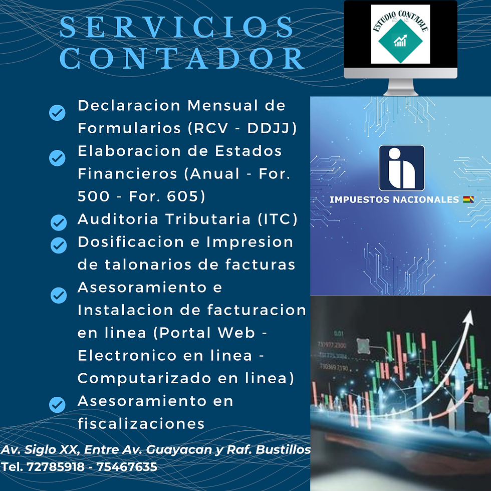 SERVICIOS CONTABLES ESPECIALIZADOS ANTE SERVICIO DE IMPUESTOS NACIONALES (SIN)