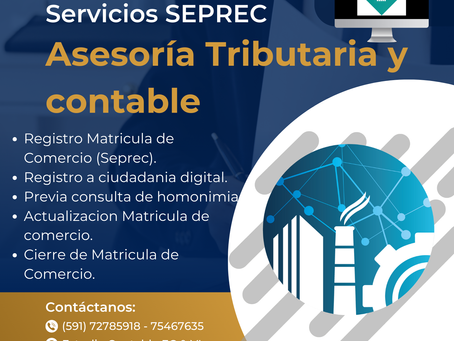SERVICIOS ANTE EL SERVICIO PLURINACIONAL DE REGISTRO DE COMERCIO (SEPREC)