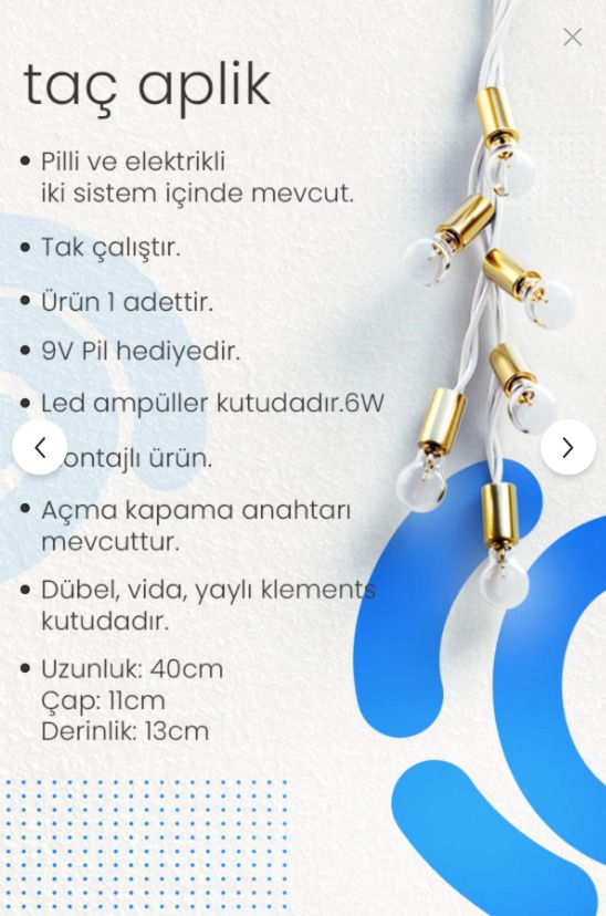Küçük resim: Gold Taç Aplik