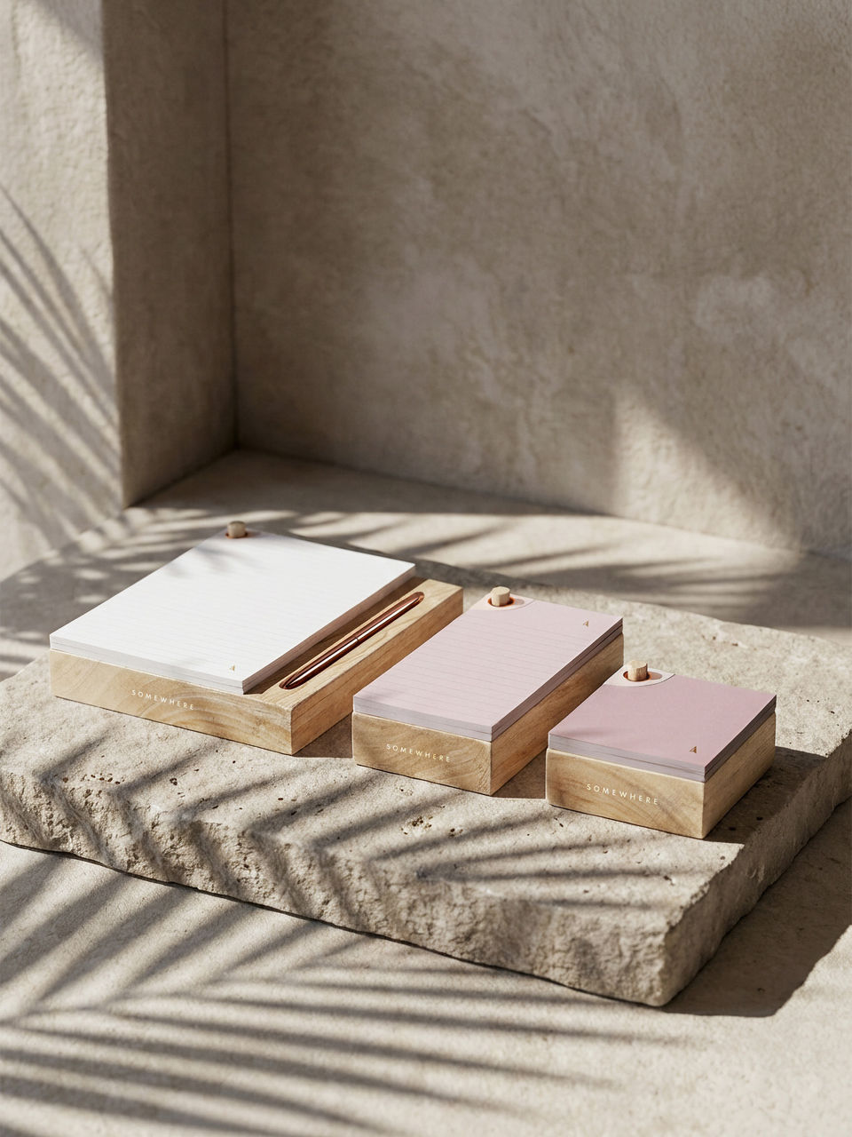 Thumbnail: Large Set on a Wooden Base - Blush