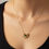 Thumbnail: Half Sun Green Pendant Chain Necklace