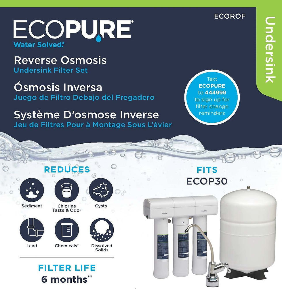 Thumbnail: EcoPure Reverse Osmosis Under Sink Replacement Water Filter Set (ECOROF) | NSF