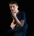 middle school boy sitting