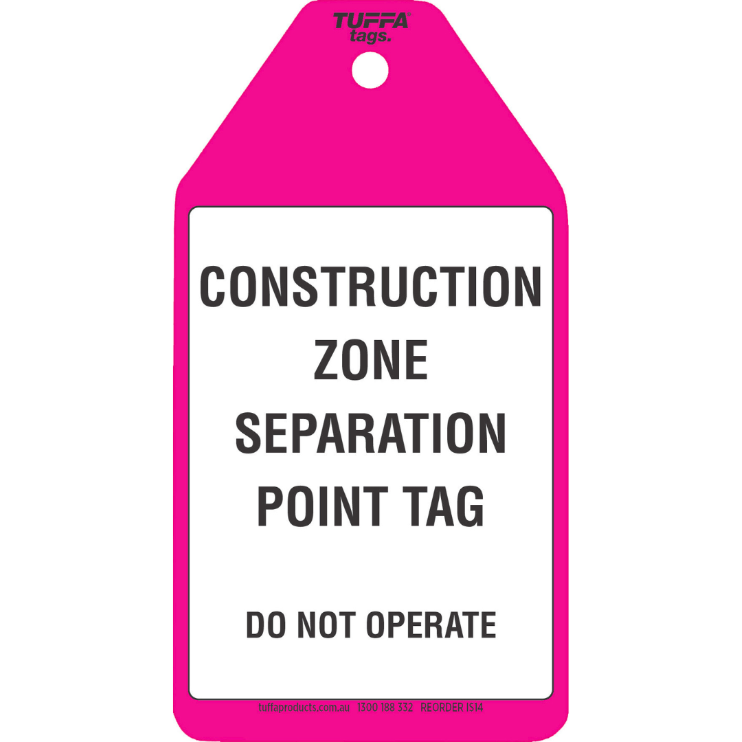 Construction Zone Separation Point Tags - 100 pack