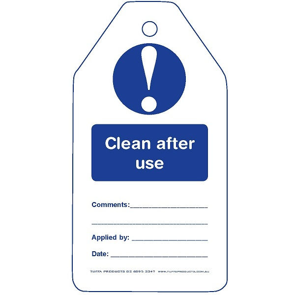 Clean After Use Tags - 100 pack