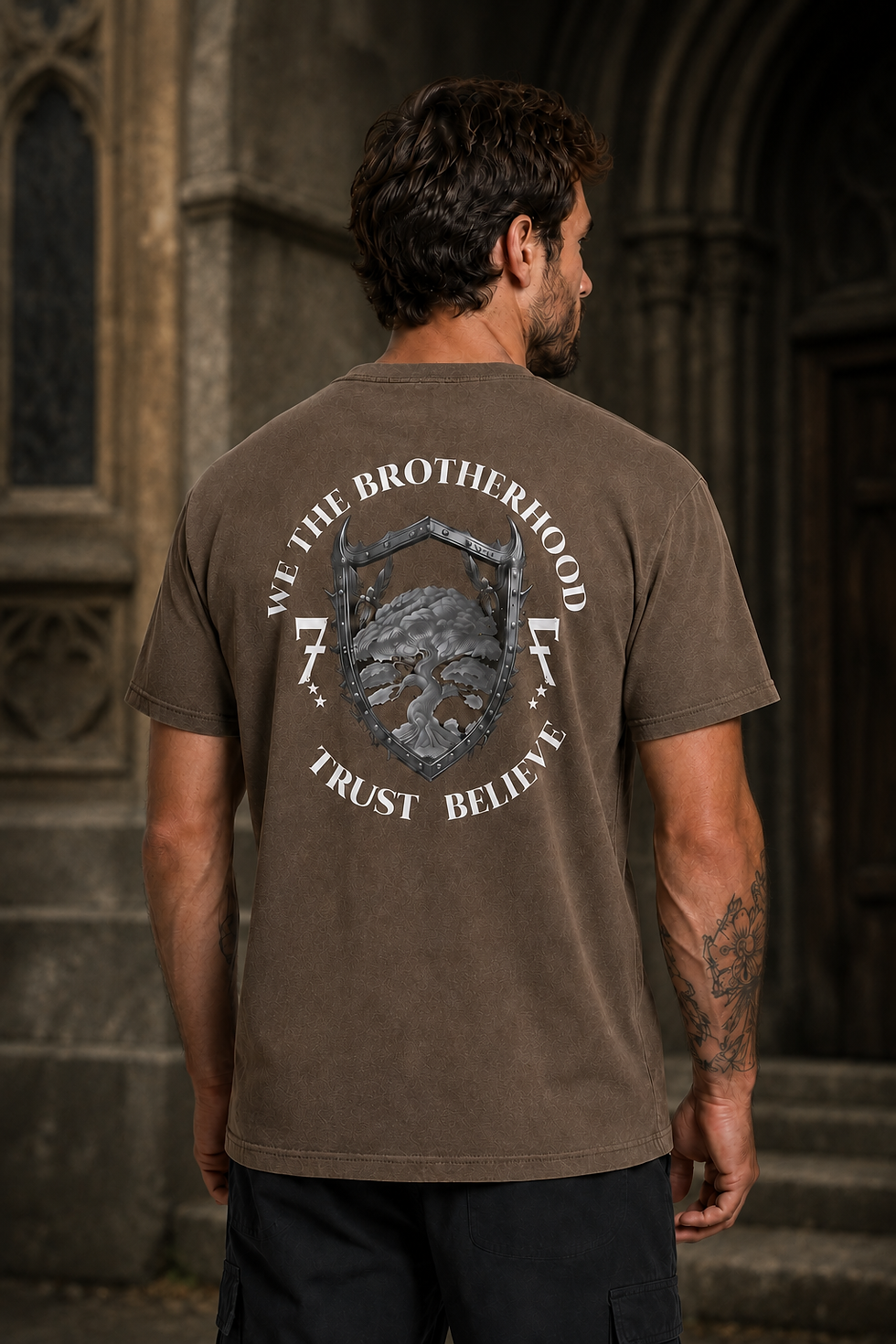 Thumbnail: We The Brotherhood – Tree of Life Crest T-Shirt White Print