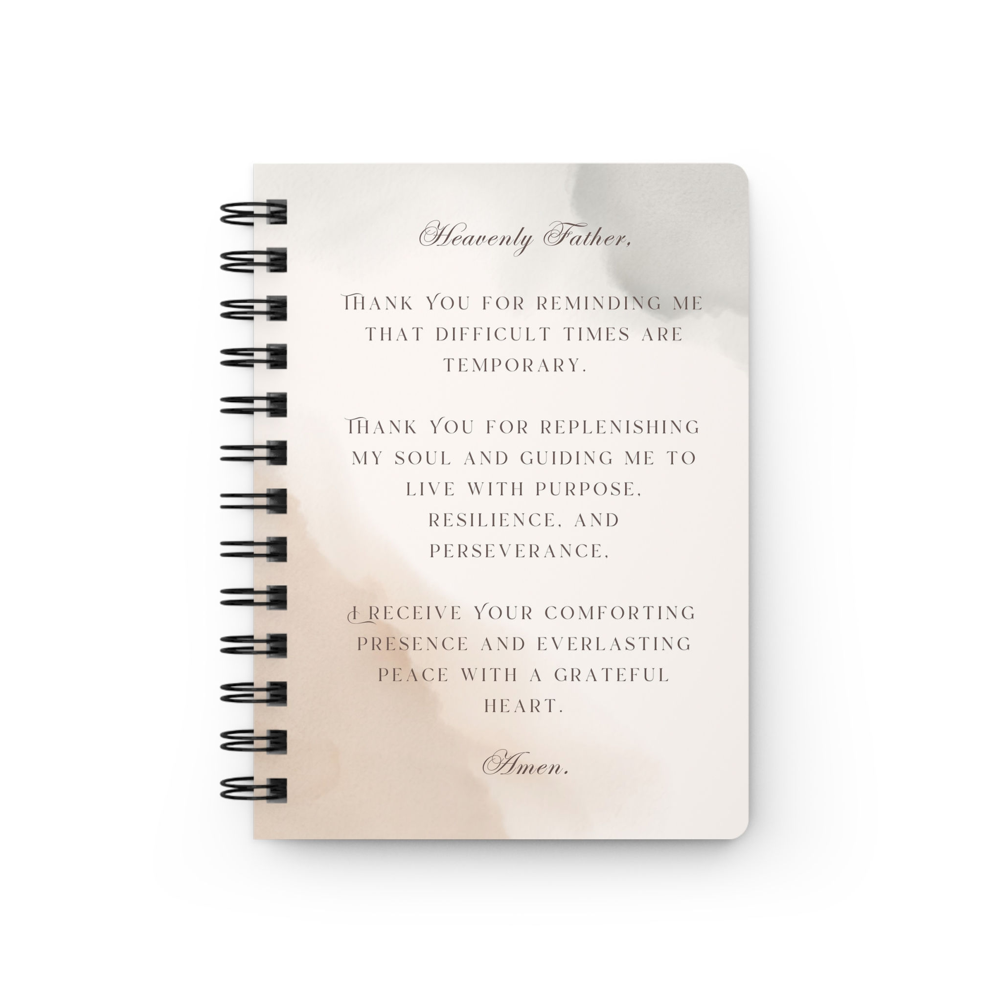 Prayer Journal Spiral Notebook — "Heavenly Father, Thank You" Gratitude Journal