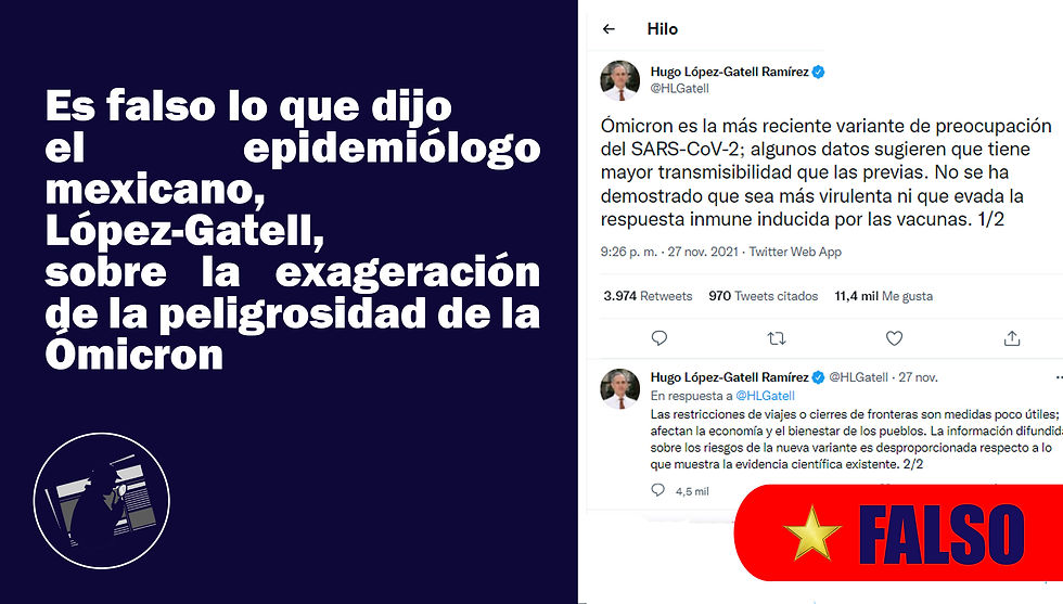 Es falso lo que dijo el López-Gatell, sobre la exageración de la peligrosidad de la Ómicron