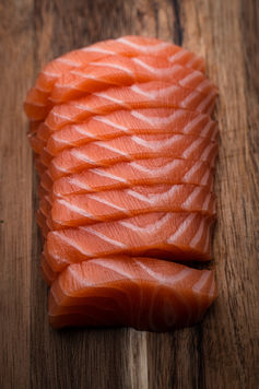 Salmon fillet on a cutting board – food photography