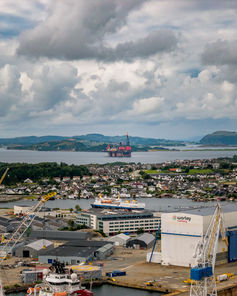 Shipyard and industrial area in Stavanger from the air