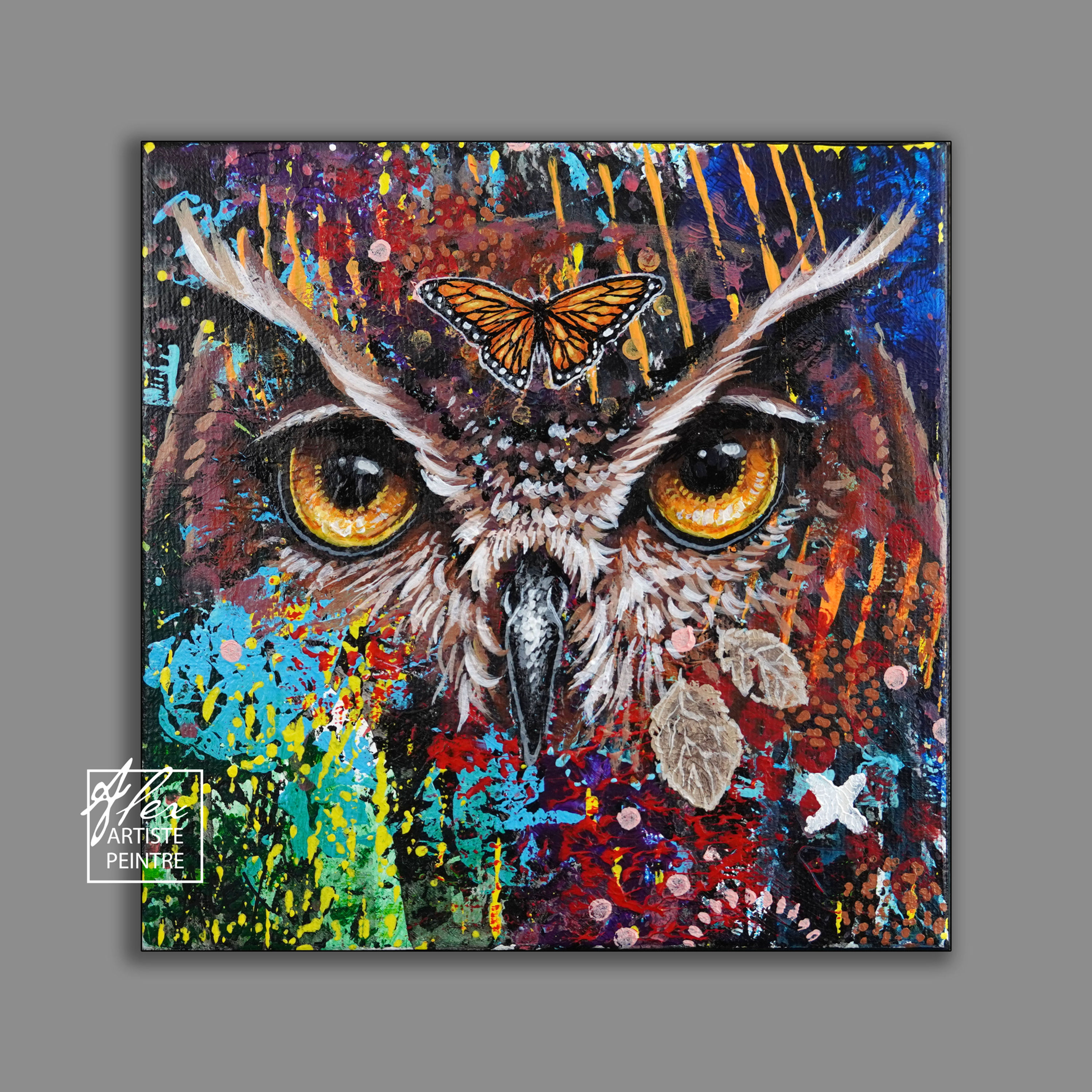 La beauté de la nature #20 (hibou) - 6 x 6 pouce