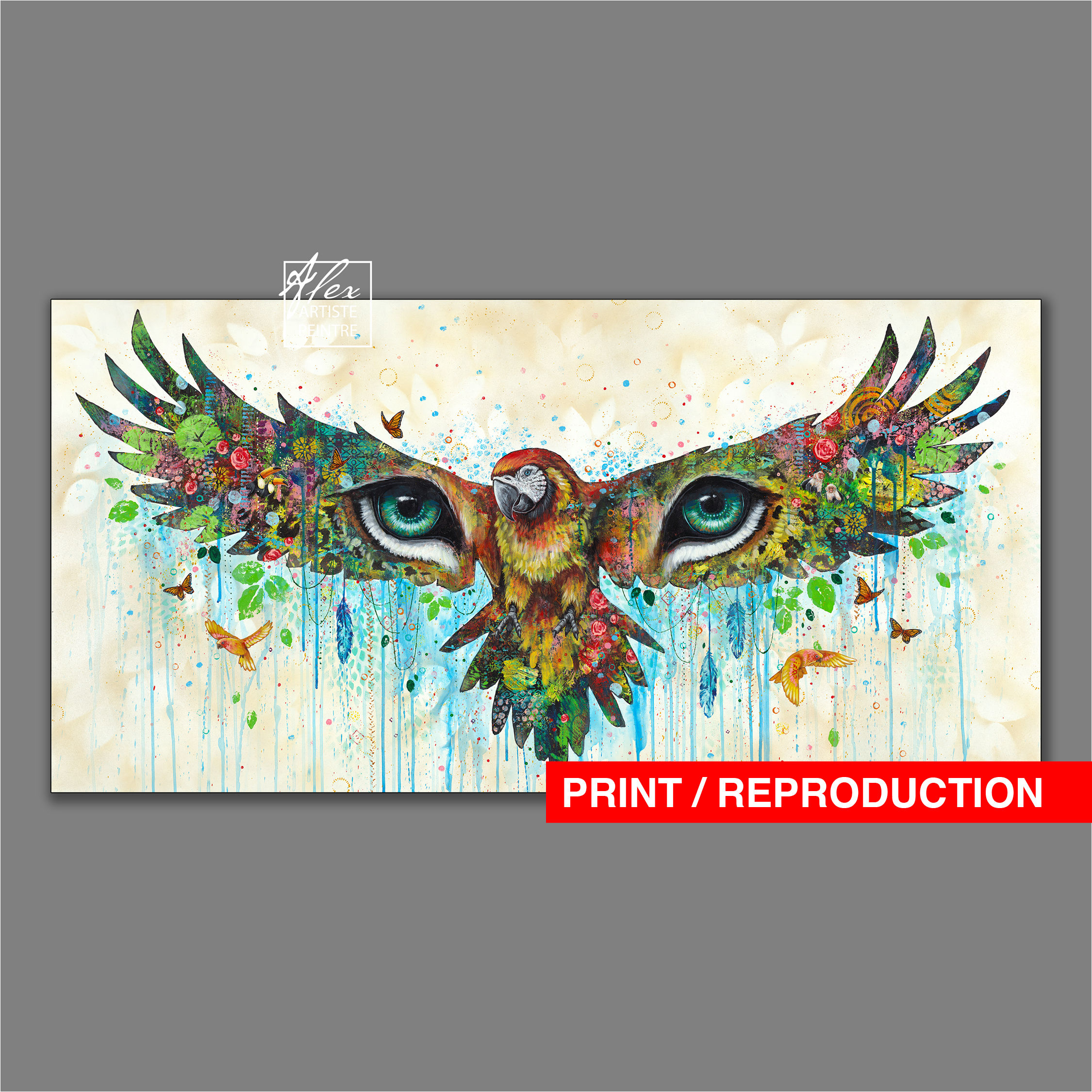 Reproduction Perroquet - 16 x 32 po