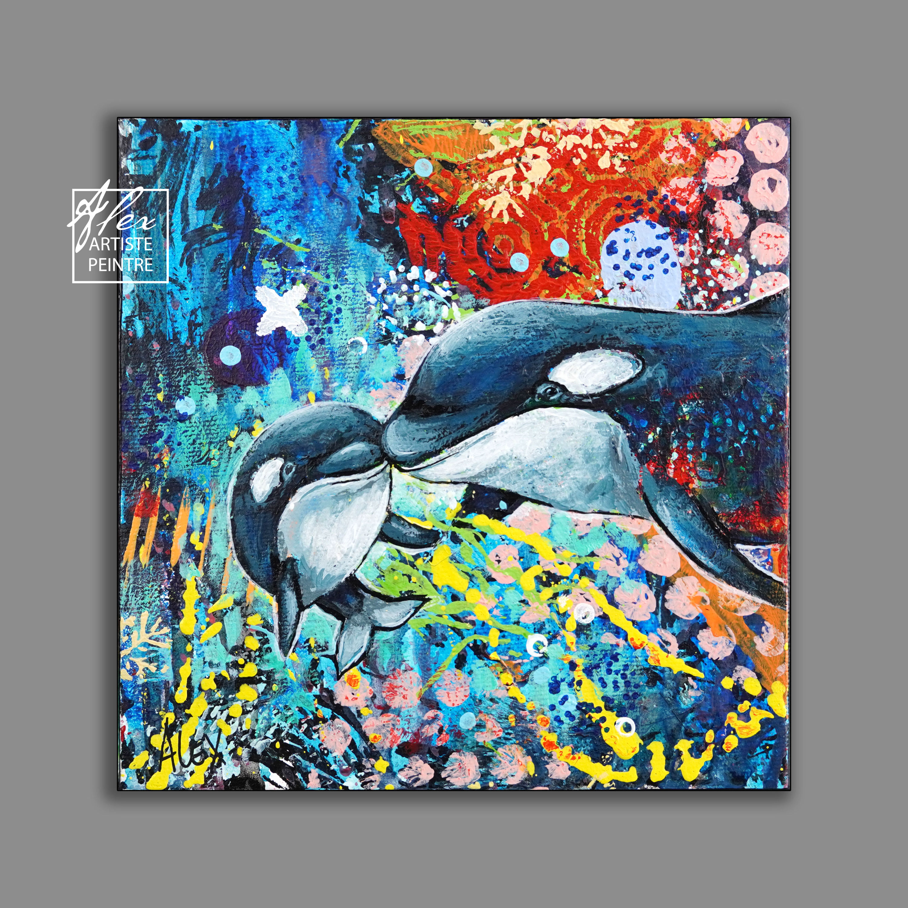 La beauté de la nature #21 (orques) - 6 x 6 pouce