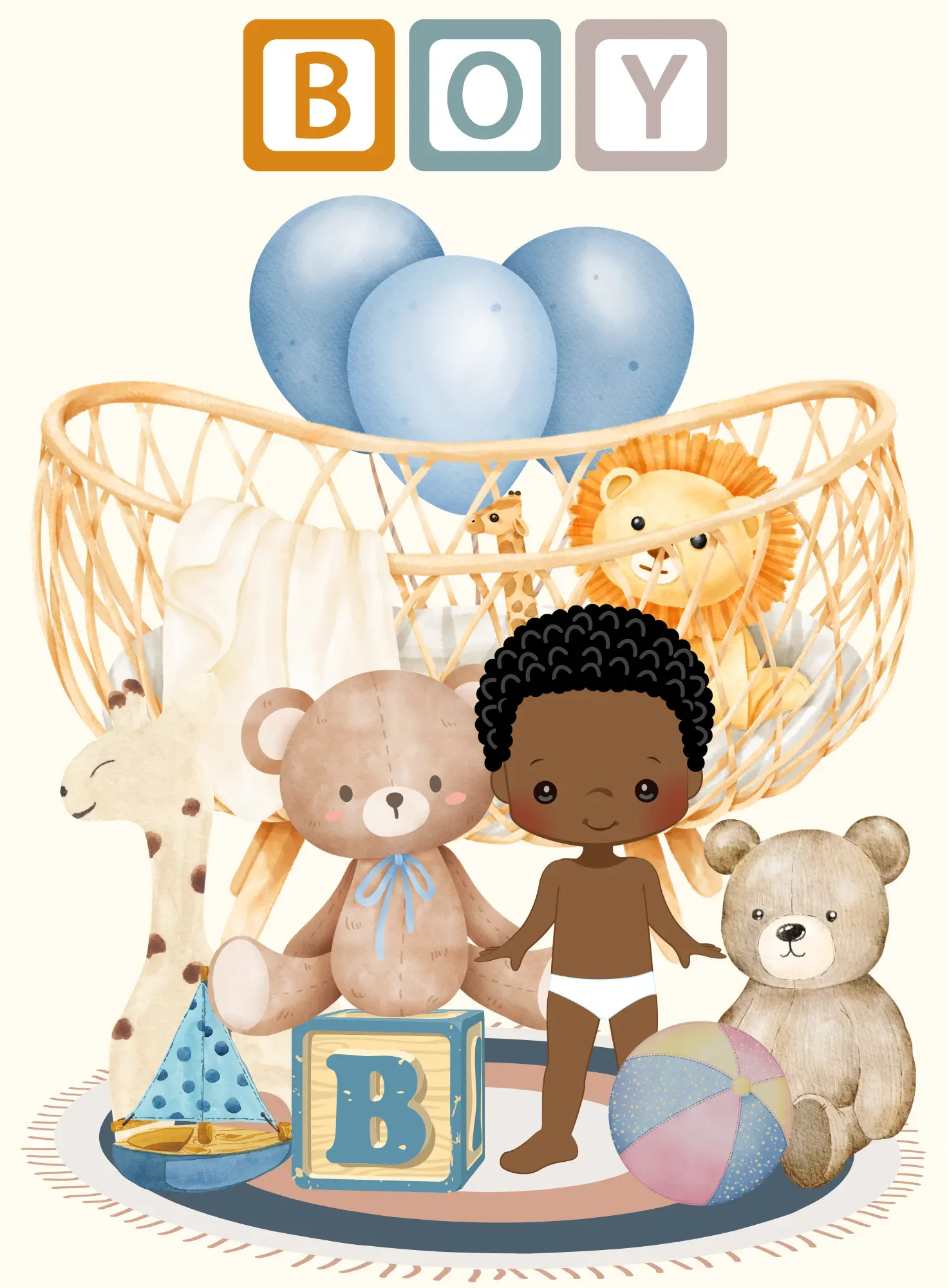 Crib - Editable Digital Birthday Card