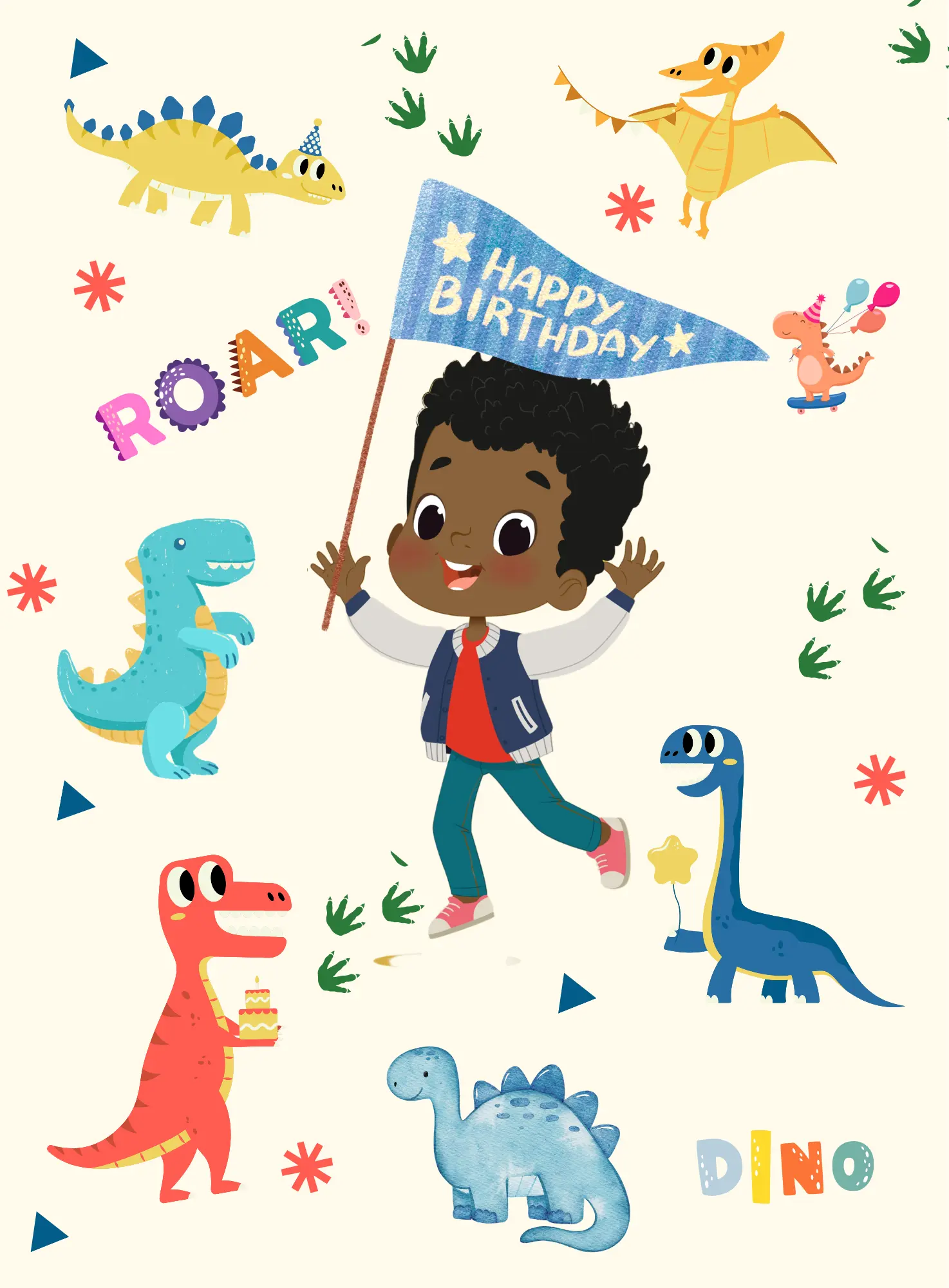 Roar - Editable Digital Birthday Card
