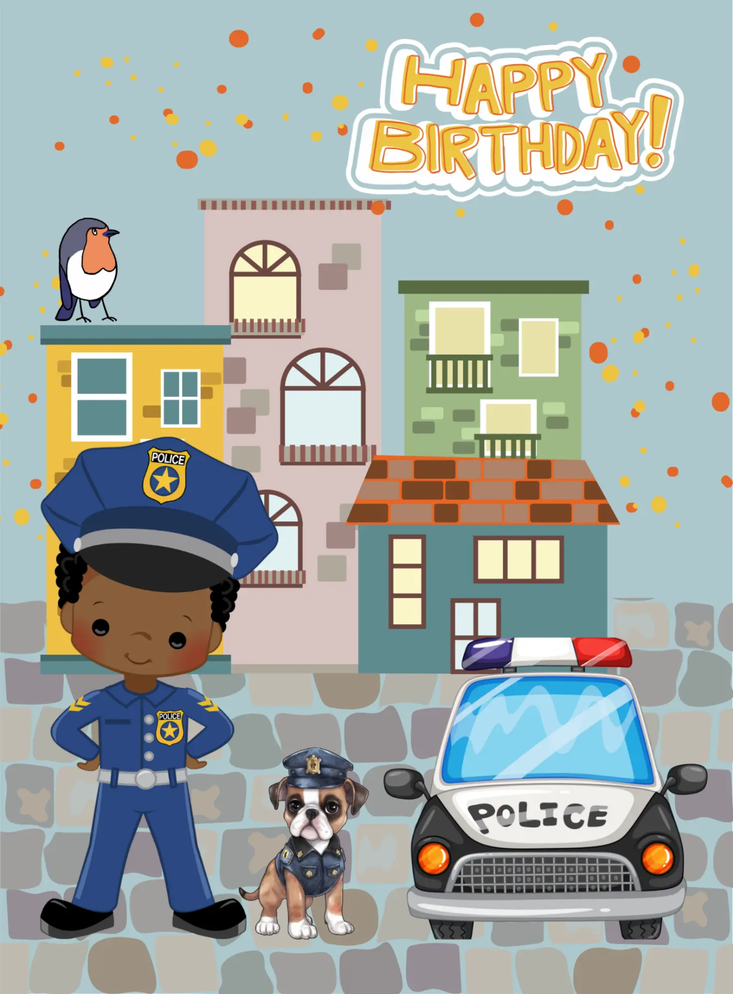 Police - Editable Digital Birthday Card