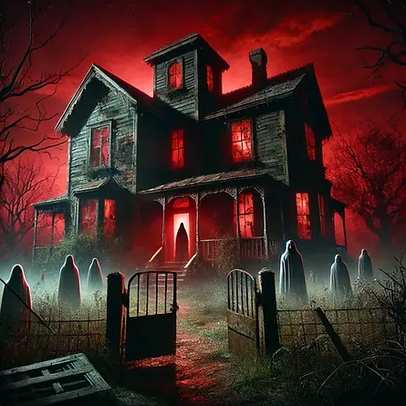 DALL·E 2025-01-27 20.04.08 - A realistic depiction of a haunted house at night with shadow