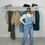 Thumbnail: HIGH RISE DISTRESS JEANS - MEDIUM WASH 