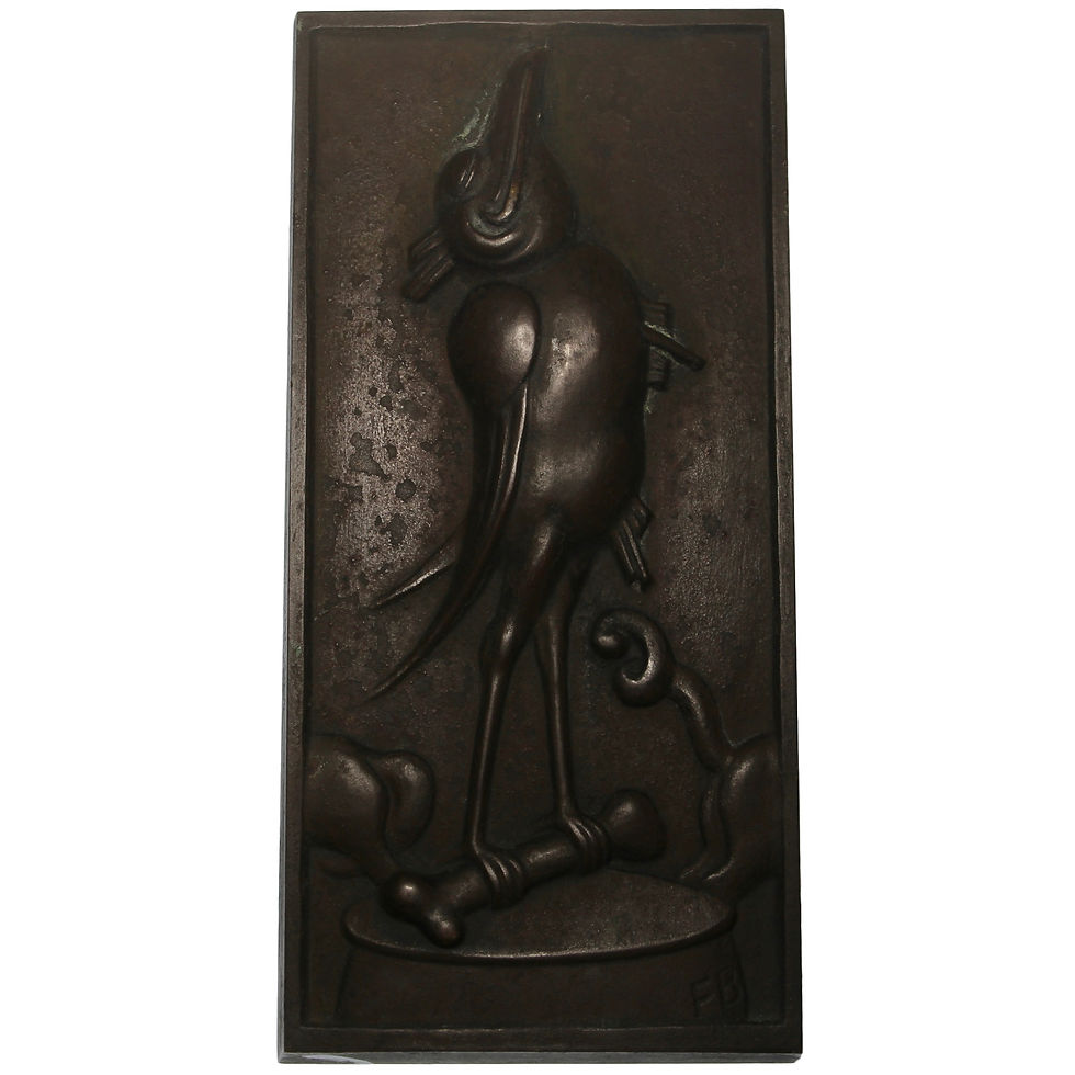 100767  |  GERMANY. Hans Huckebein der Unglücksrabe uniface cast bronze Plaque.
