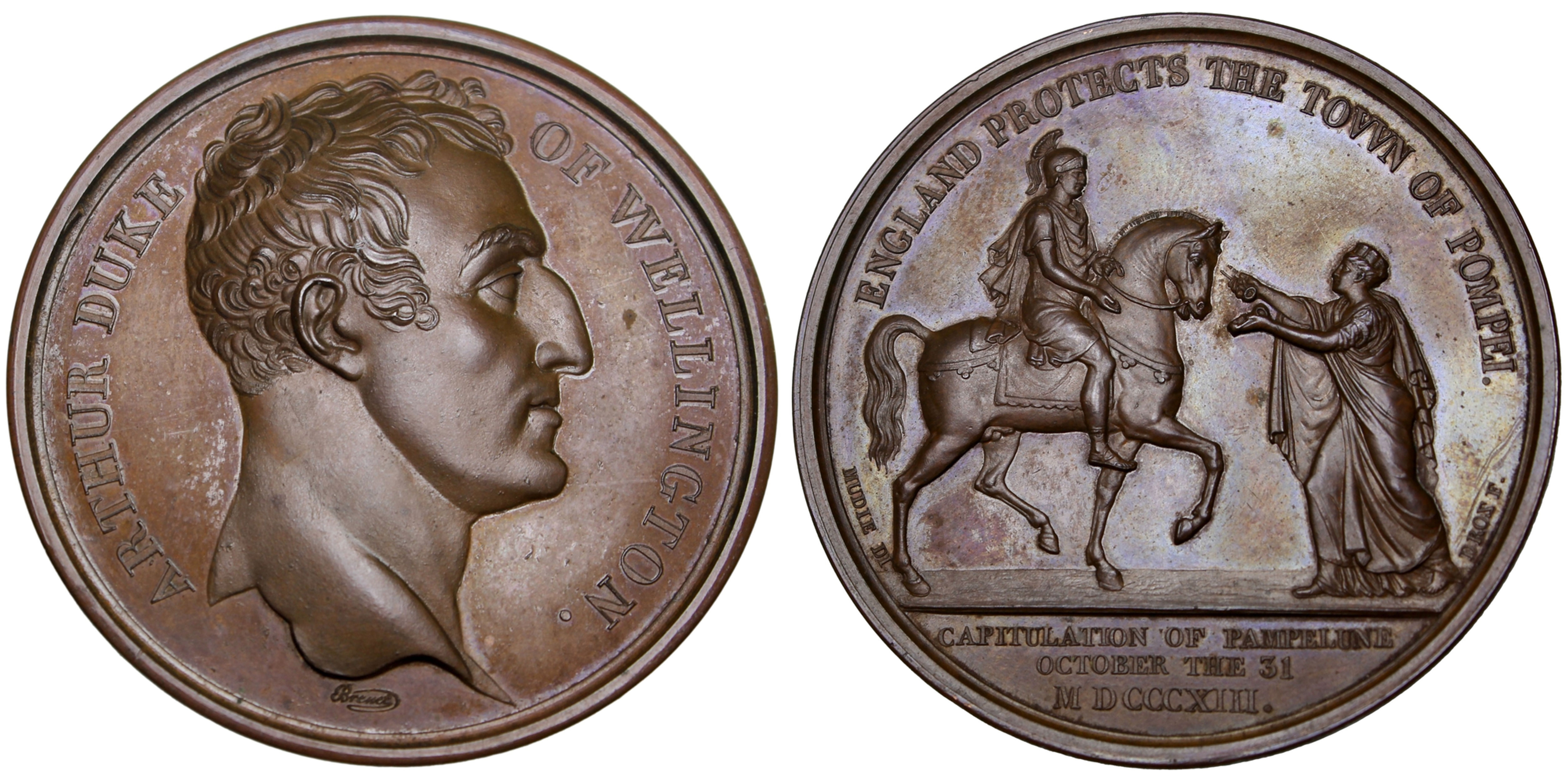 103450  |  GREAT BRITAIN & SPAIN. Arthur, Duke of Wellington bronze Medal.
