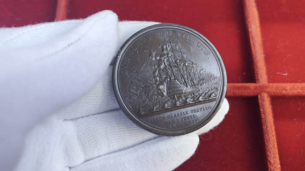 Thumbnail: 103322  |  GREAT BRITAIN. Admiral Richard Howe, 1st Earl Howe bronze Medal.
