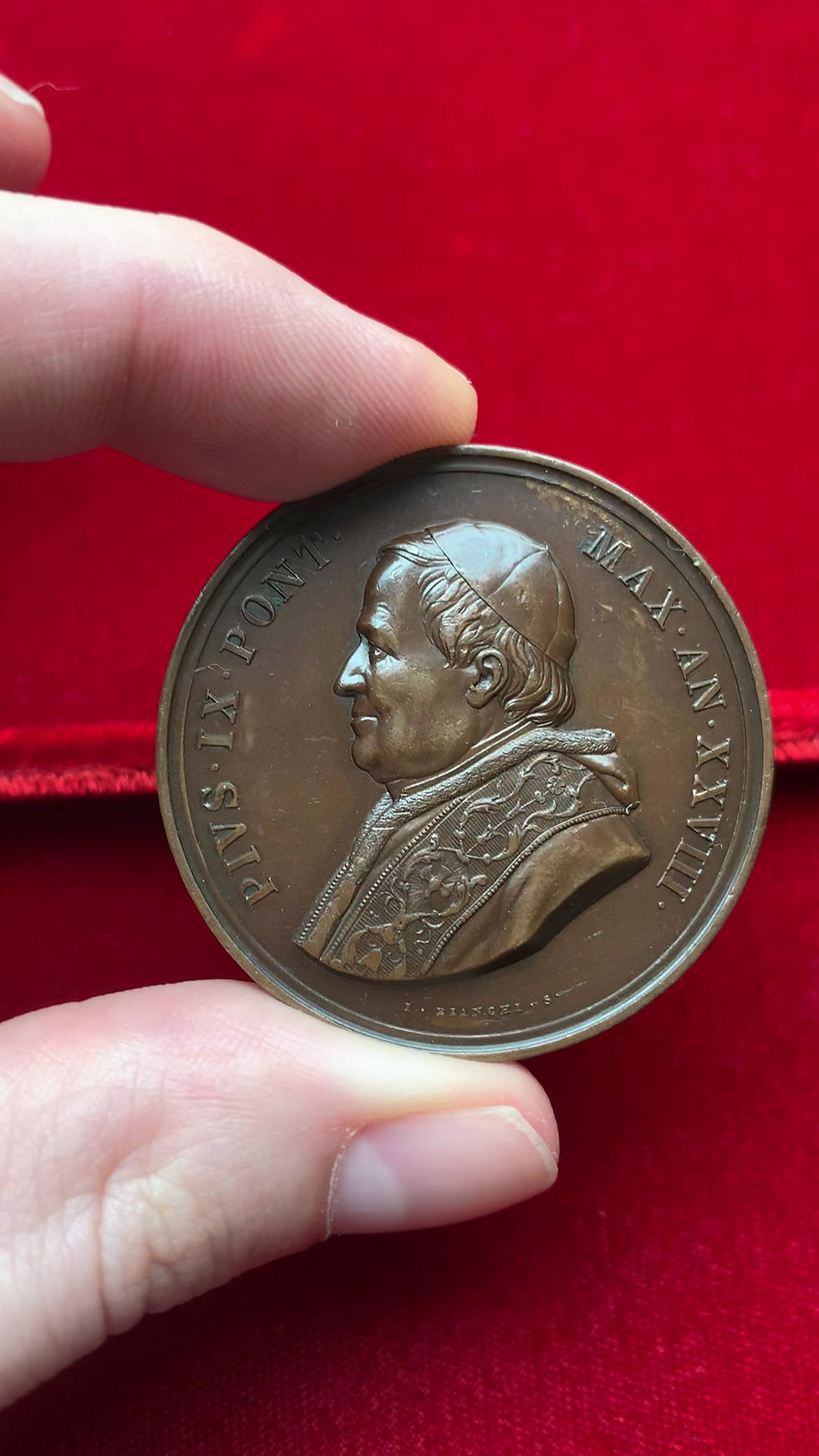 Thumbnail: 101738  |  ITALY. Pope Pius IX/Basilica of San Lorenzo bronze Medal.