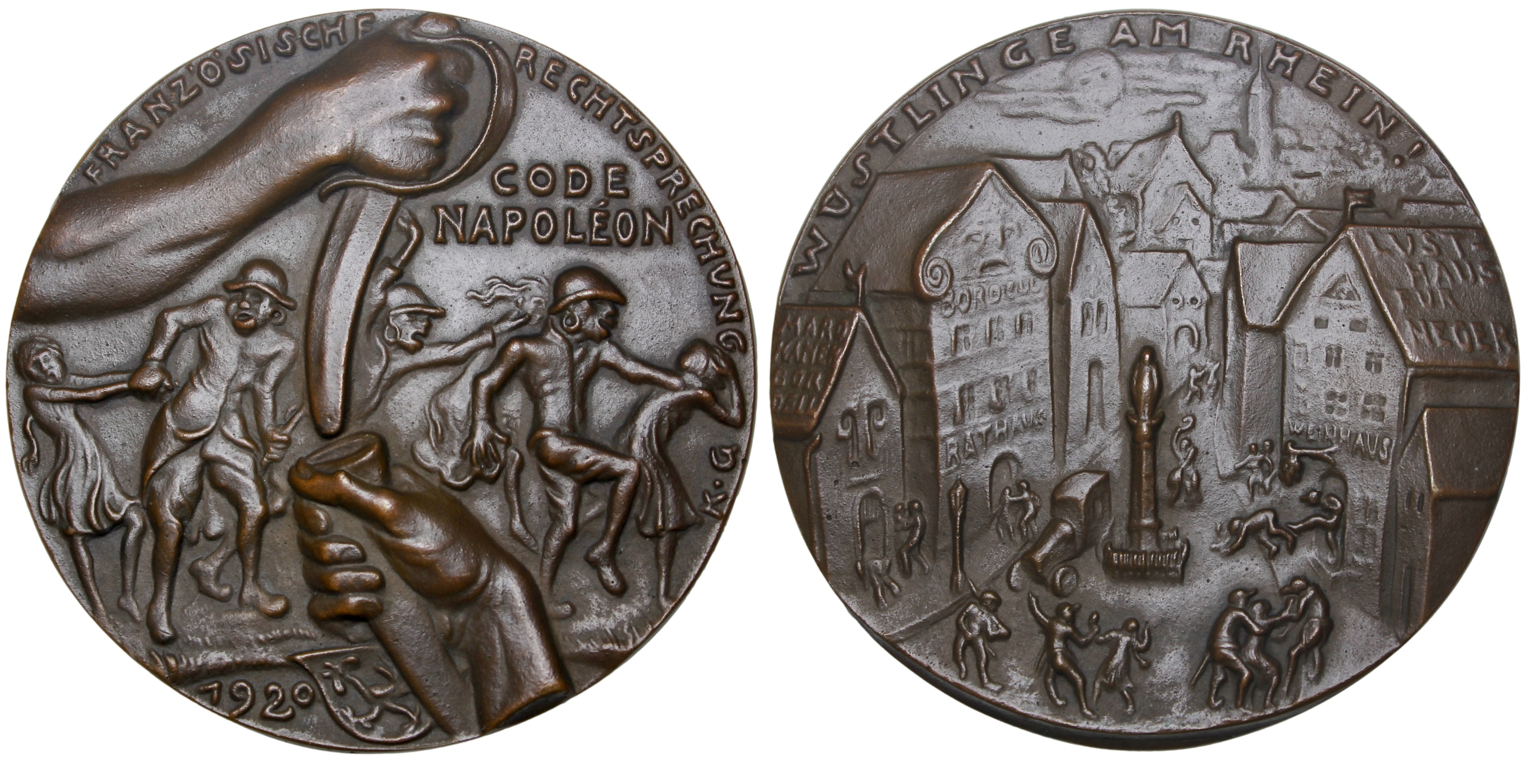 102151  |  GERMANY & FRANCE. Code Napoleon cast bronze Medal.