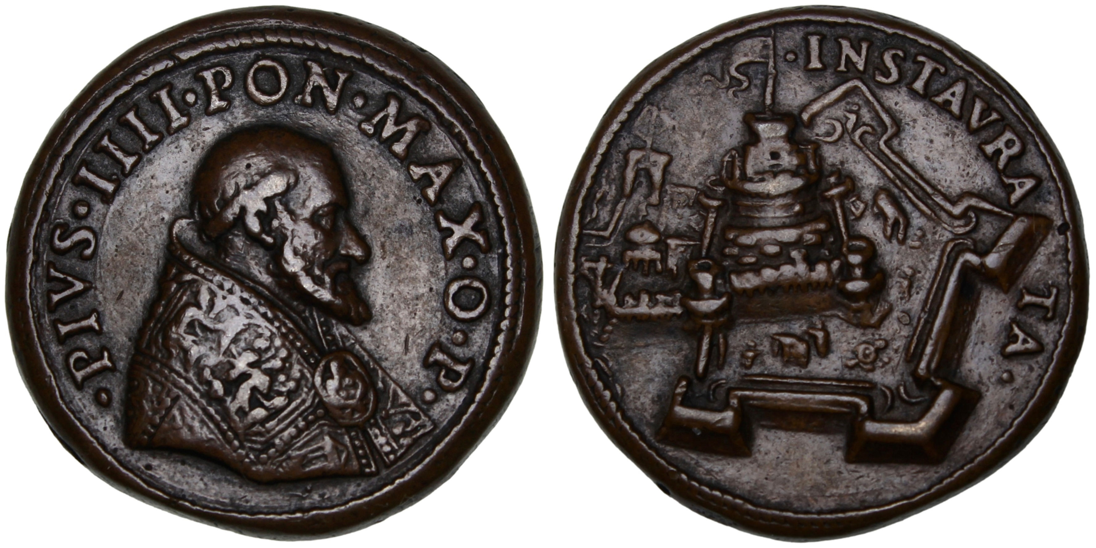 103211  |  ITALY. Papal States. Pope Pius IV cast bronze Medal.