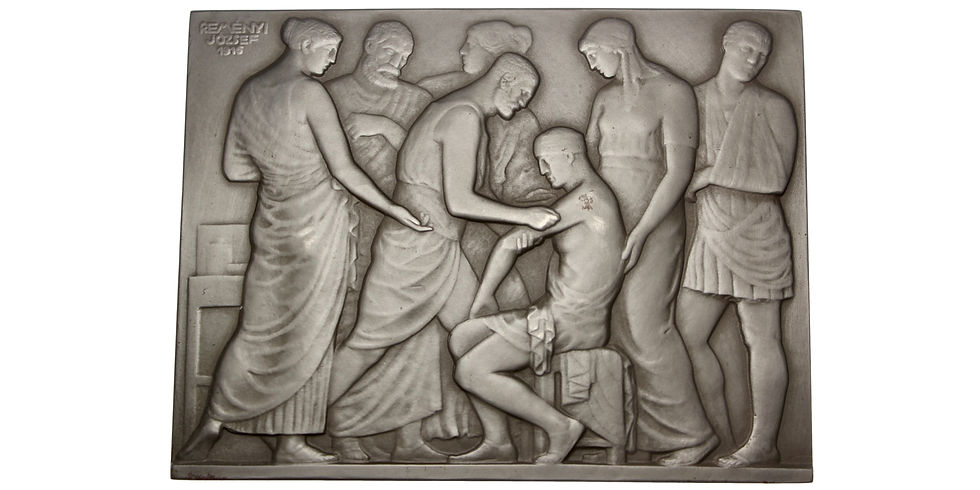 101595  |  HUNGARY. Vaccination/Bandage Station uniface cast iron Plaque.