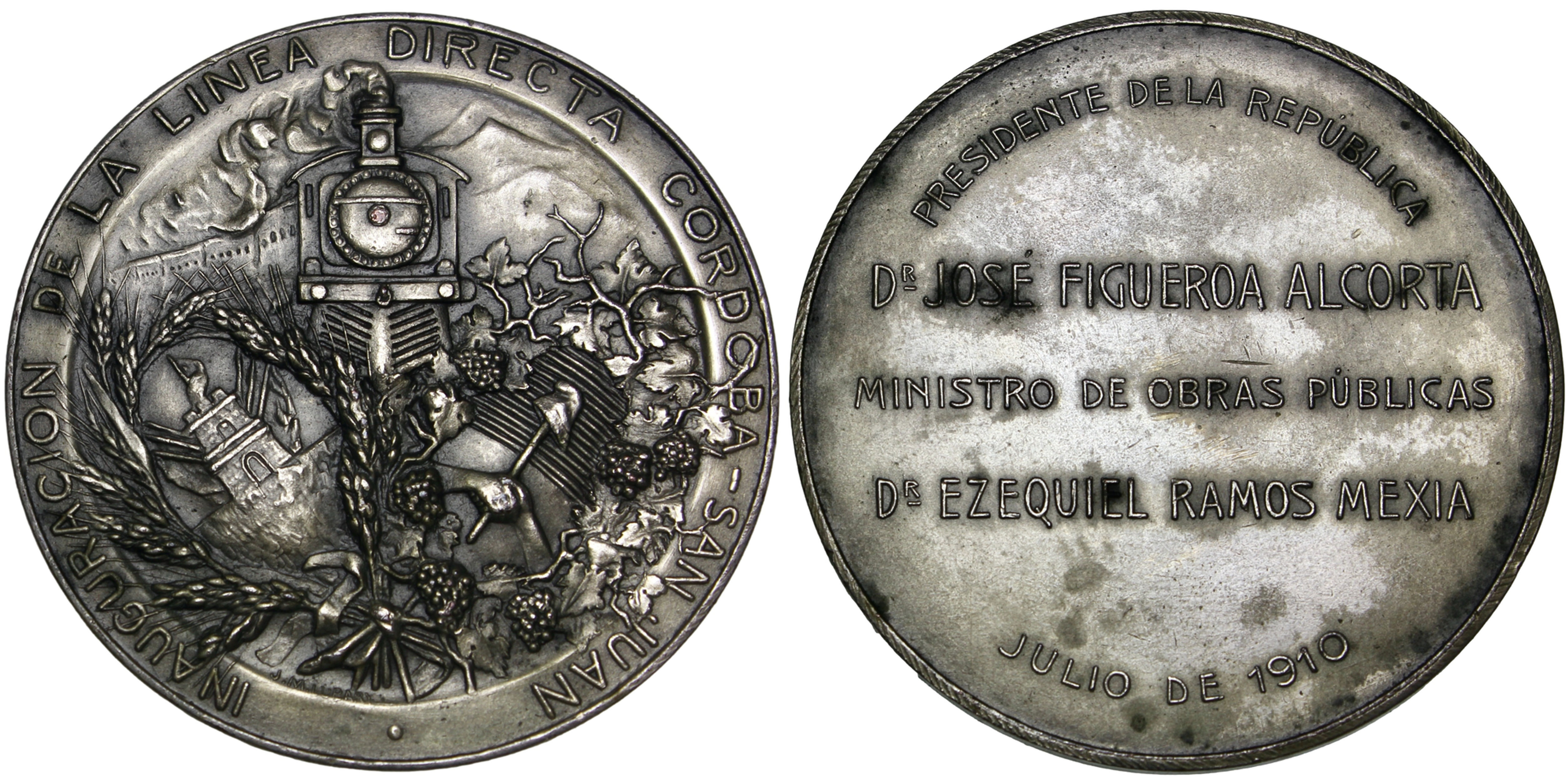 101718  |  ARGENTINA. Railroad silvered bronze Medal.