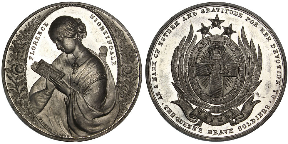 Thumbnail: 101530  |  GREAT BRITAIN. Florence Nightingale/Crimean War white metal Medal.