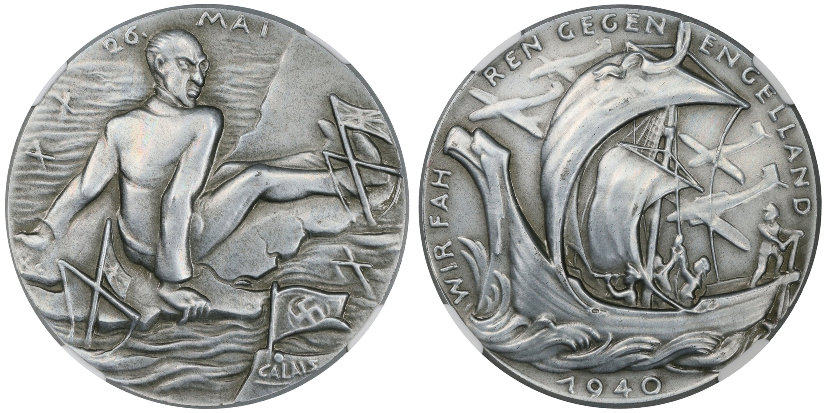 103562 | GERMANY & GREAT BRITAIN. "We Sail against England" zinc Medal.