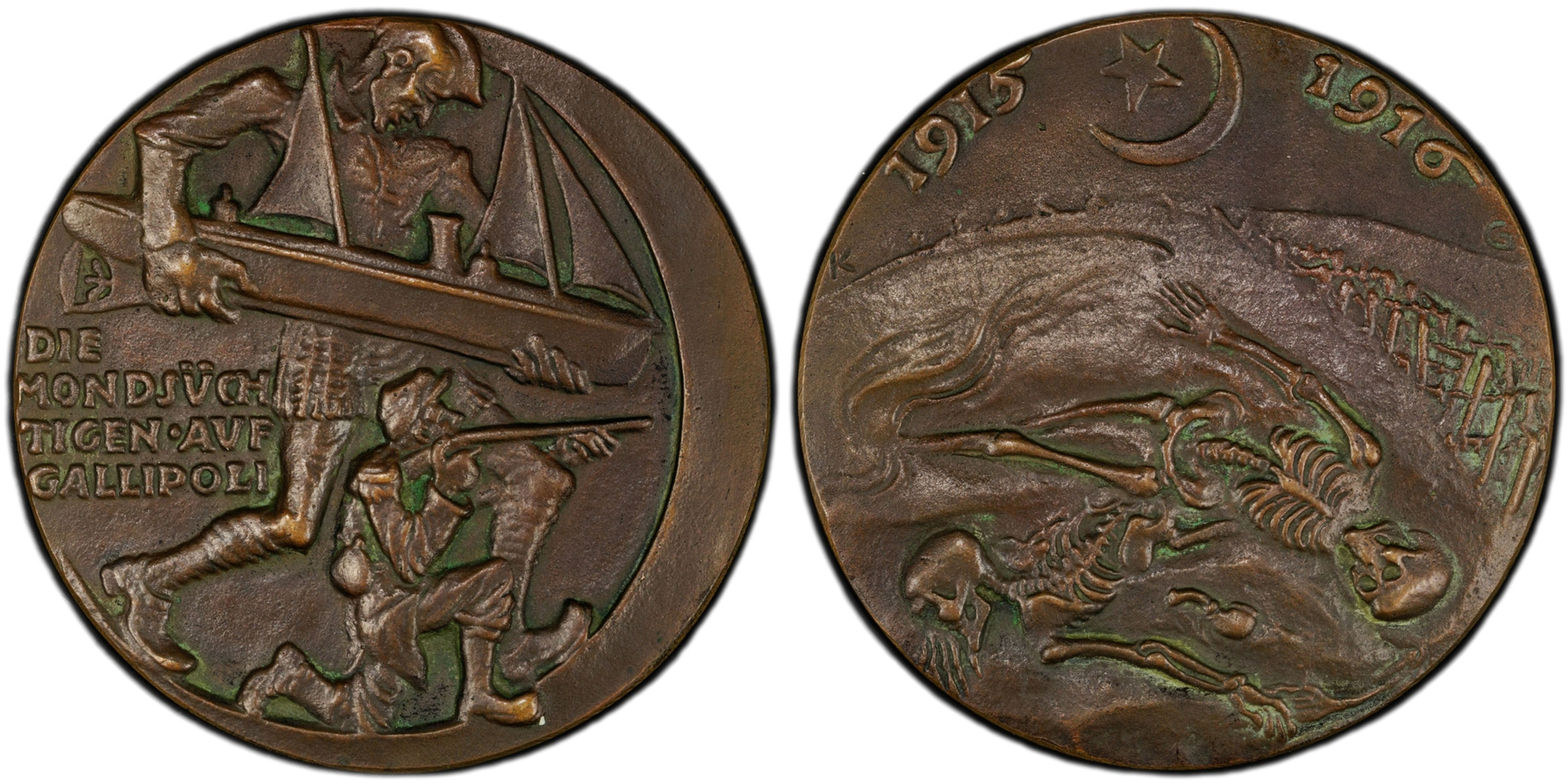 103199 | GERMANY. "The Lunatics in Gallipoli" cast bronze Medal.