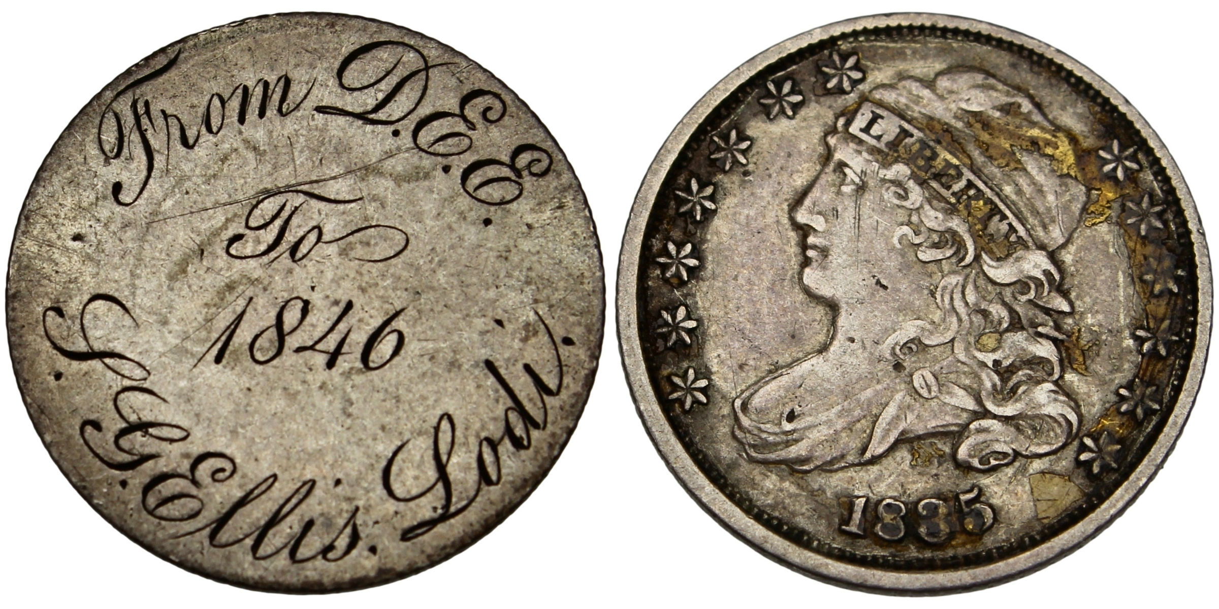 101553 | UNITED STATES. Lodi/Western New York engraved silver Love Token.