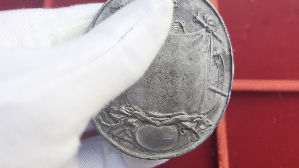 Thumbnail: 103016  |  NETHERLANDS. Oval cast lead Death Medal.