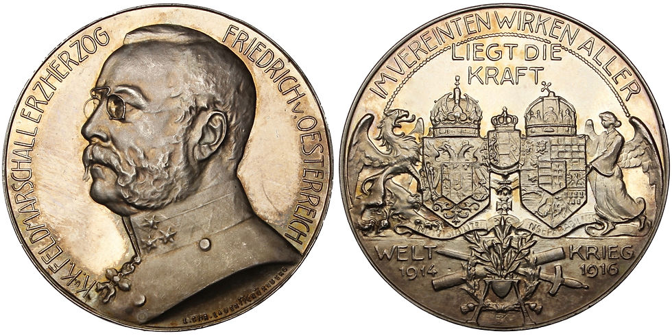 100420  |  AUSTRIA-HUNGARY & GERMANY. Archduke Friedrich silver Medal.