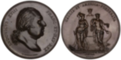 100802  |  UNITED STATES & FRANCE. Louis XVIII/Treaty of Commerce bronze Medal.