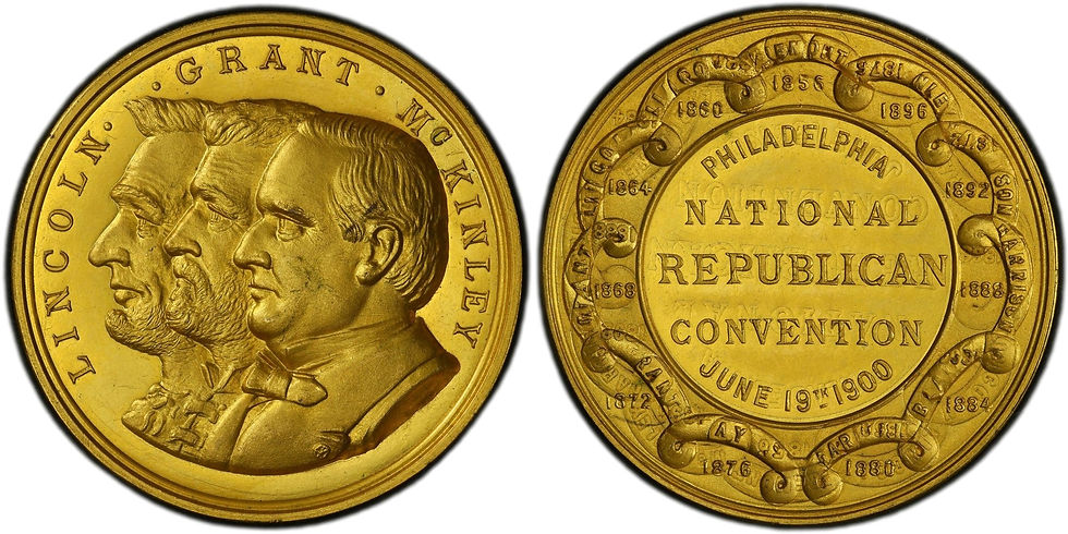 102405  |  UNITED STATES. Lincoln/Grant/McKinley gilt copper Medal.