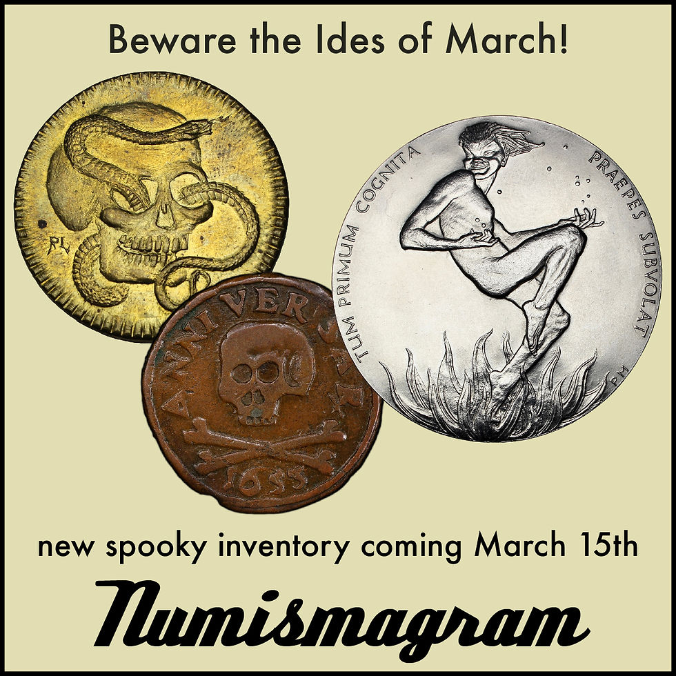 Thumbnail: 102630  |  UNITED STATES. Skull, Snake & Spider brass Medal.