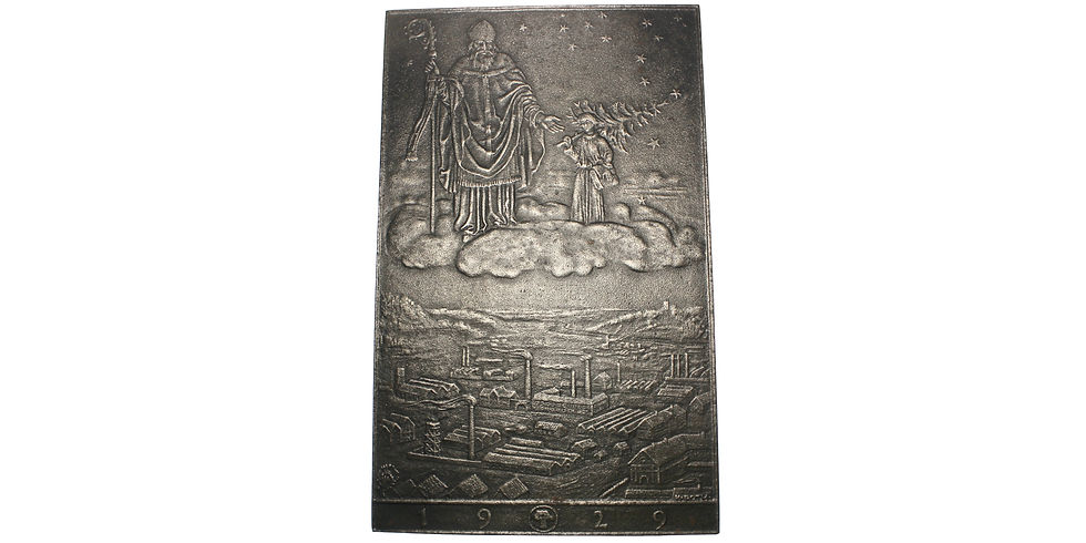 Thumbnail: 101583  |  GERMANY. St. Nicholas/Christmastime cast iron uniface Plaque.