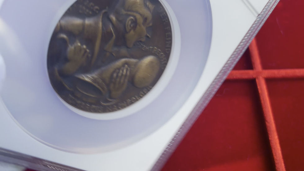 Thumbnail: 103632  |  GERMANY & FRANCE. "The Enemy is on the Right" cast bronze Medal.