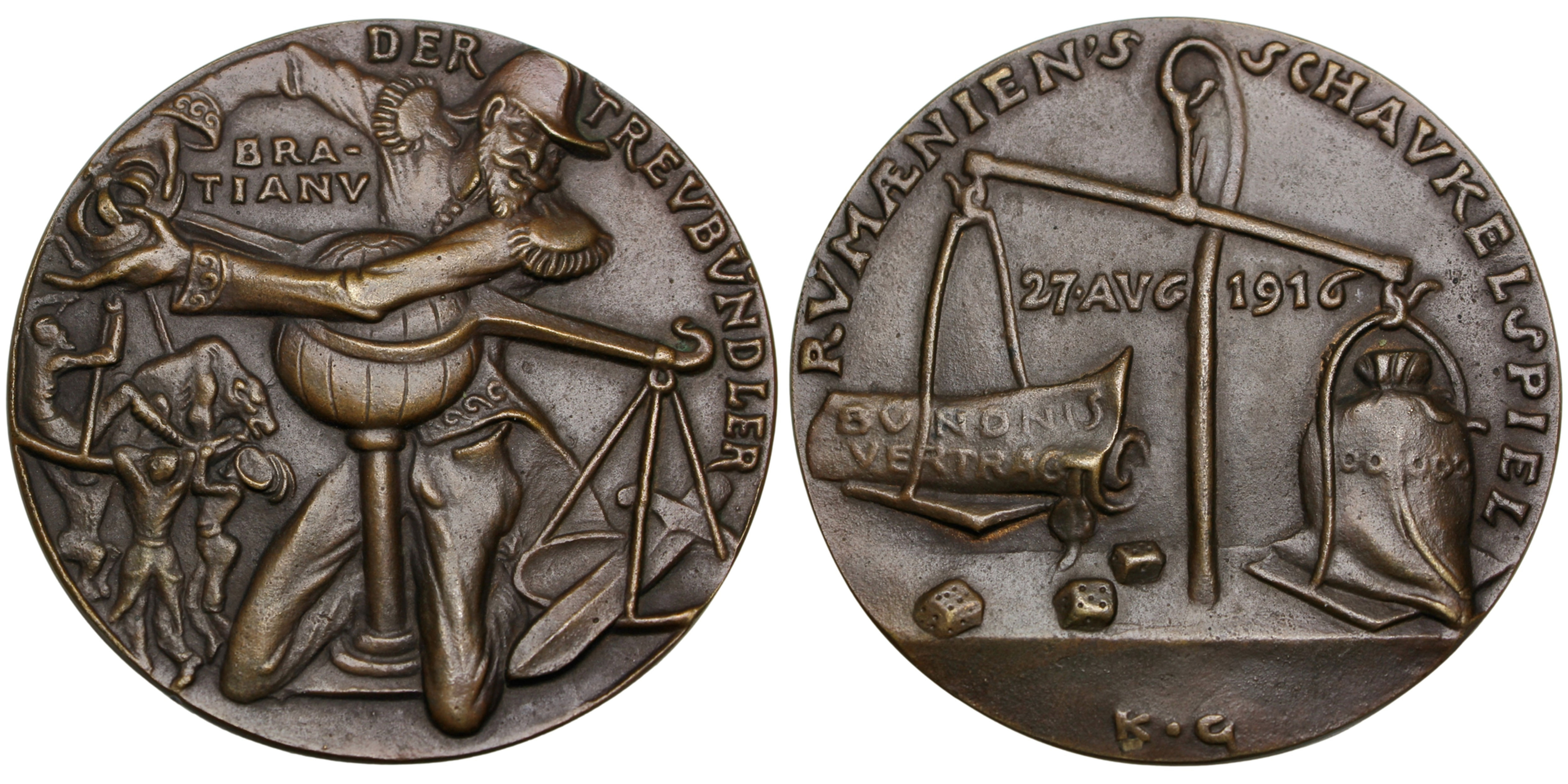 103479 | GERMANY & ROMANIA. Romania's Balancing Act cast bronze Medal.