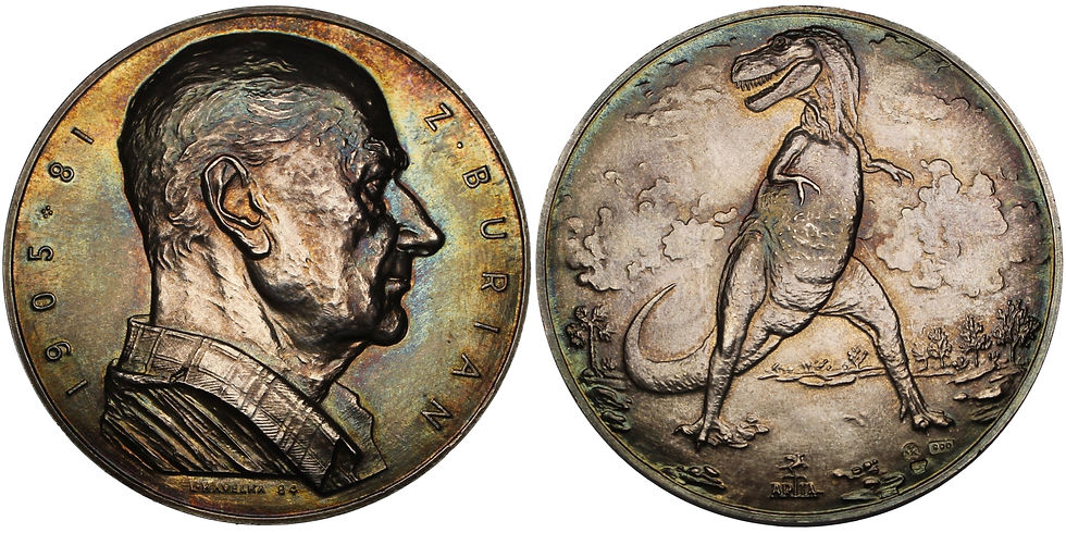 100462  |  CZECHOSLOVAKIA. Zdenek Michael Frantisek Burian silver Medal.