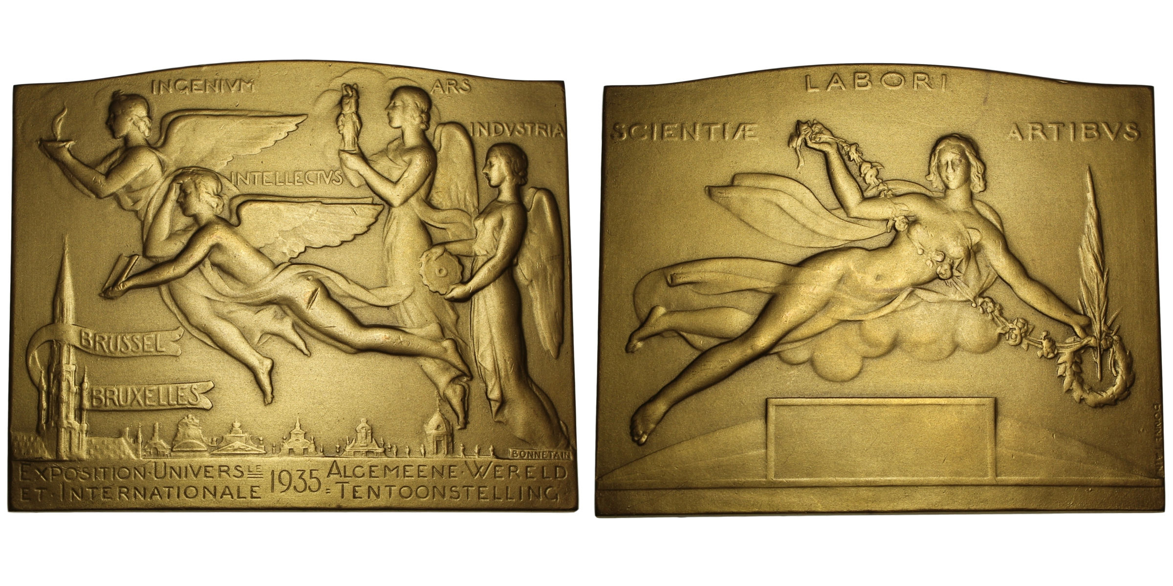 100389 | BELGIUM. Bruxelles (Brussels) bronze Plaque.