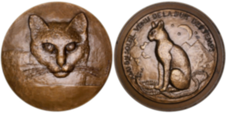 103097  |  FRANCE. Celebration of Felines bronze Medal.