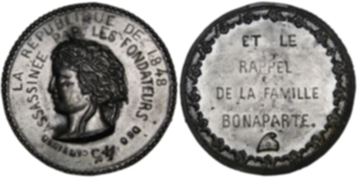 103088  |  FRANCE. 45 Centimes Tax/Louis-Napoléon white metal Medal.
