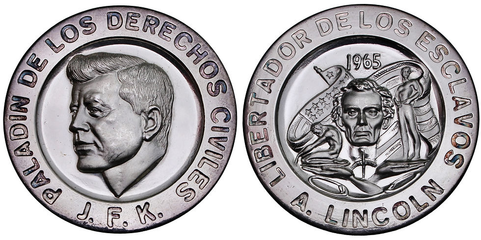 Thumbnail: 103390  |  UNITED STATES & MEXICO. John Kennedy & Abraham Lincoln silver Medal.