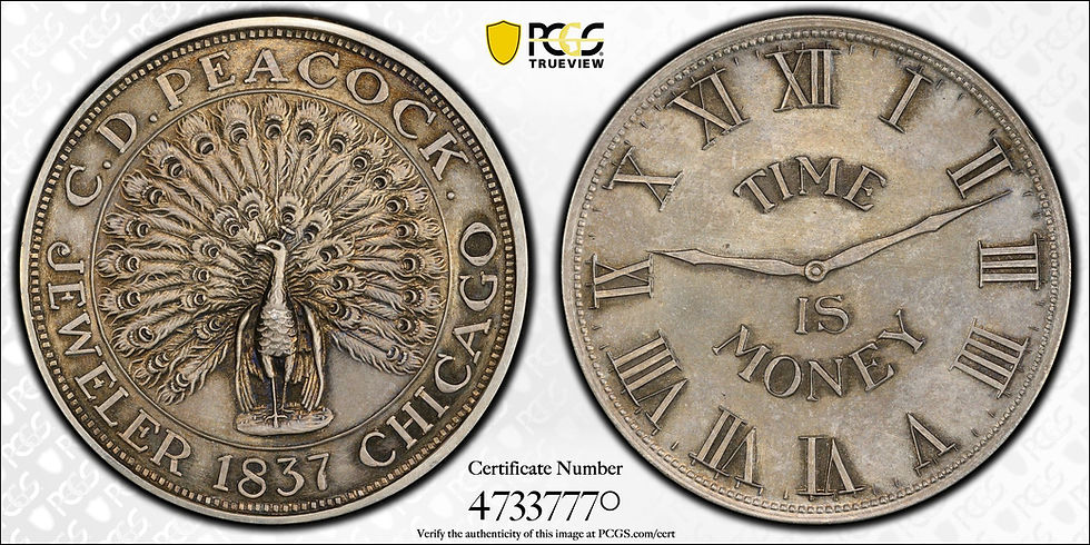 Thumbnail: 102484  |  UNITED STATES. Chicago, Illinois. C. D. Peacock silver Token.