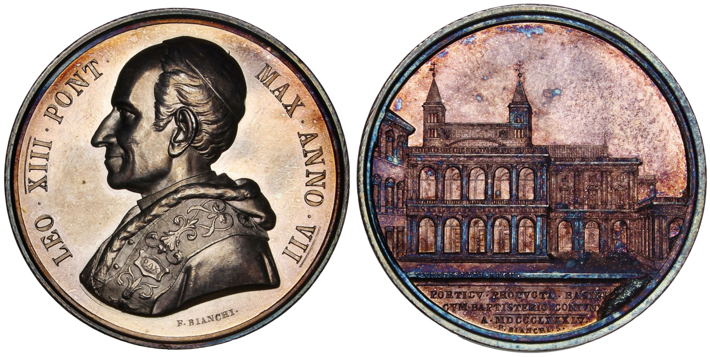 101602  |  ITALY. Prisoner in the Vatican. Pope Leo XIII silver Medal.