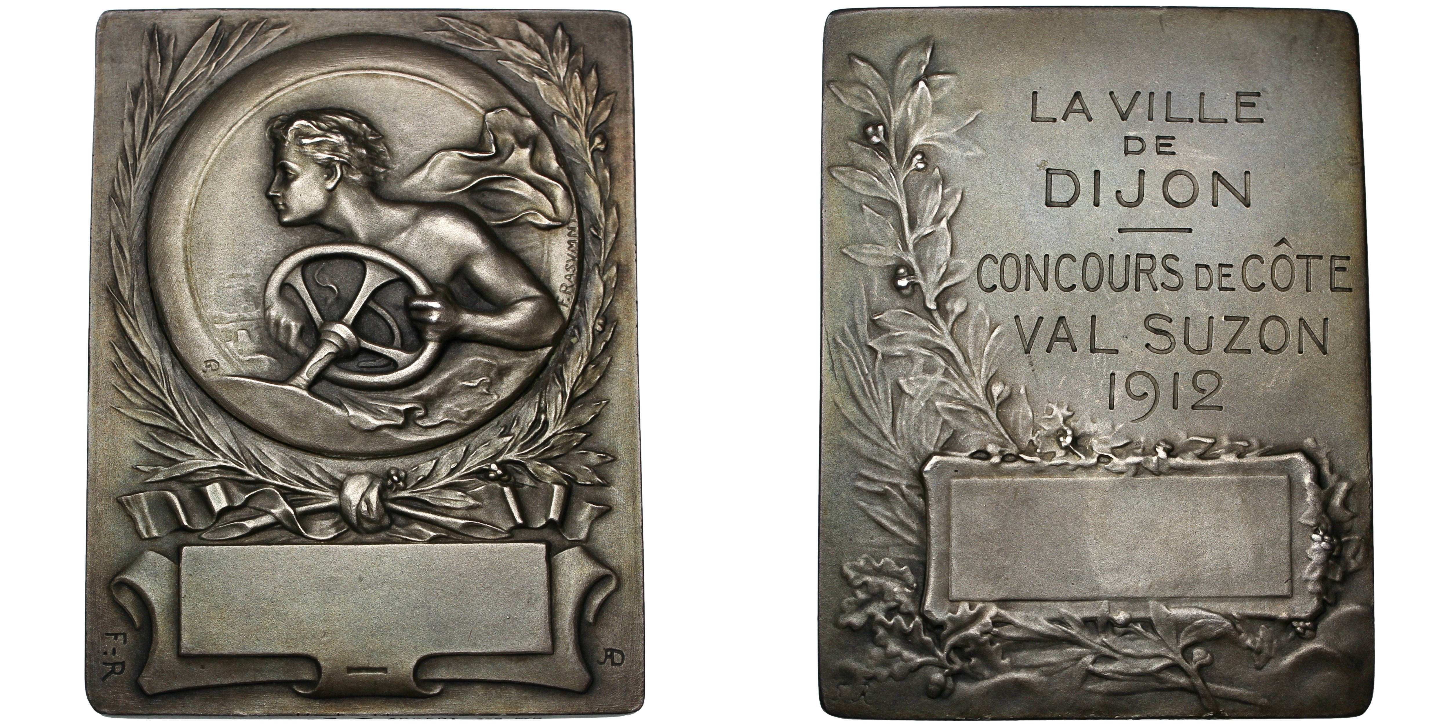101953  |  FRANCE. Dijon. Val-Suzon Hill Climb silver Award Plaque.